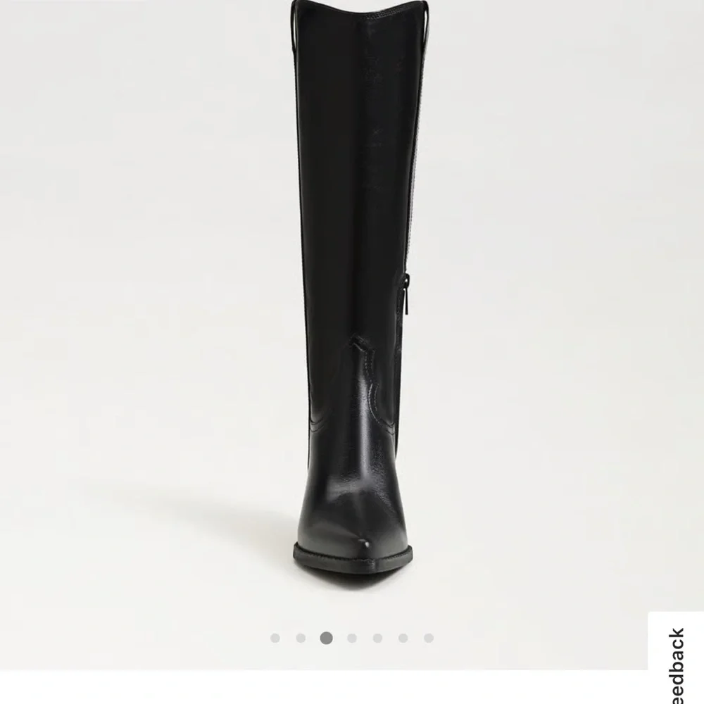 Sam Edelman Black Knee-High Western Block Heel Boot size 10 m